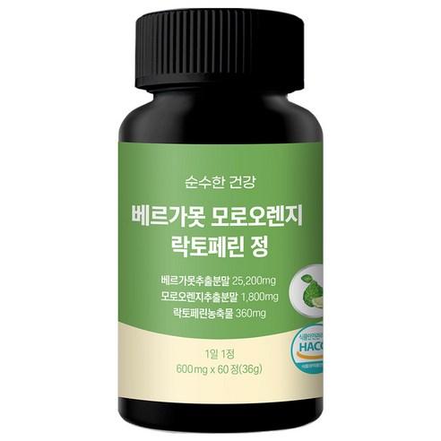 순수한건강 베르가못 모로오렌지 락토페린 고함량 25200mg, 1개, 60정