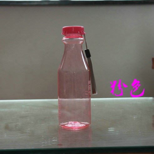 아이디어 물컵 음료수 병 플라스틱 컵 운동 가솔린 병 야외 백화점 선물 컵, 핑크/핑크, 550ml