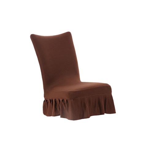 신축성 있는 이동할 수 있는 Slipcover 식당 의자 덮개 스판덱스 좌석 보호자, 브라운, 설명
