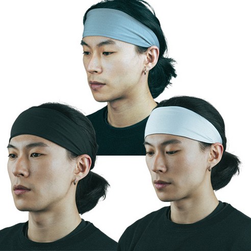 라르고 남자 여자 스포츠 운동 스웨트 땀밴드 땀흘림방지 와이드 헤드 헤어밴드 머리띠 3p, 혼합 3p
