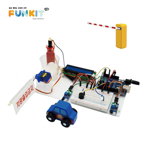 아두이노 차량 자동 출입통제 시스템 키트(재난 대비), 우노보드+100CM 우노케이블+다기능 실험거치대(L), 1개