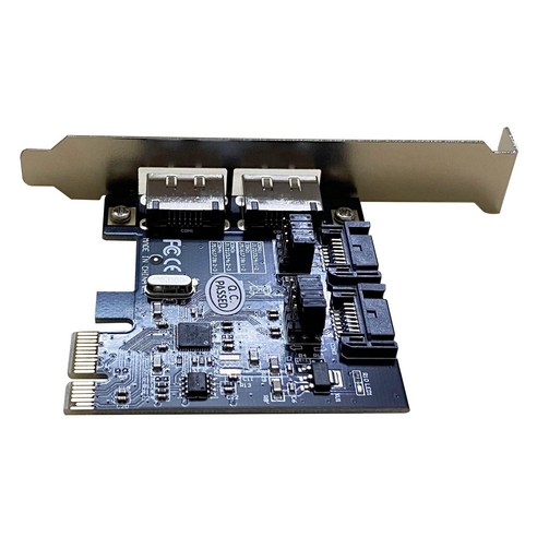 Xzante PCI-E 라이저 카드 to SATA3.0 Extender SSD 확장 2 포트 SATA 6G PCIE 어댑터, 검정
