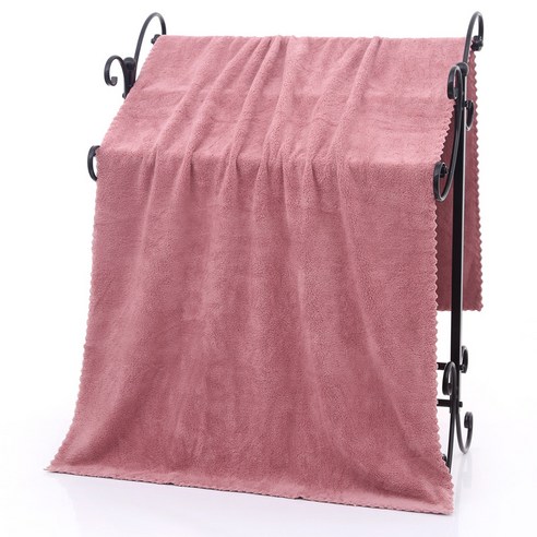 70*140cm 목욕수건 코랄 벨벳 초세섬유 비치 미용수건 선물 성인 흡수 강화, 70x140cm, 고밀 목욕수건(일반 포장) 청춘 자색