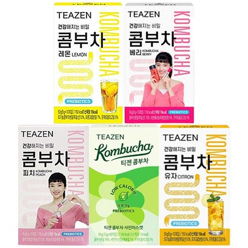 티젠 콤부차 5종의 맛으로 건강한 여정을 시작하세요