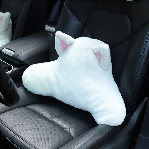 자동차 쿠션 허리 쿠션 허리, 흰 고양이 귀 - 허리