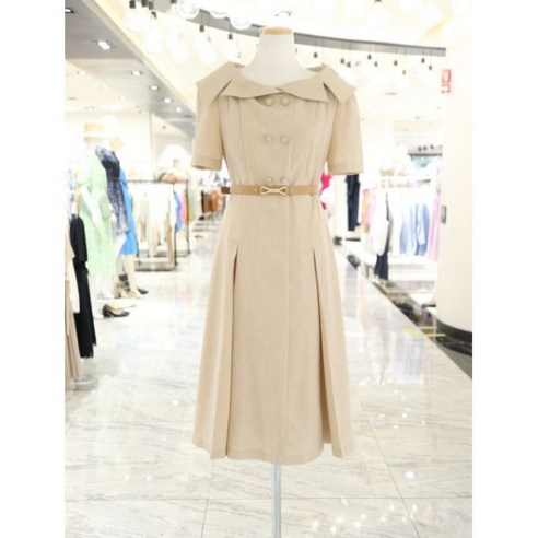 [JJ지고트] 와이드 칼라 잔체크 플레어 원피스 GL6A0OP_39(1951865)