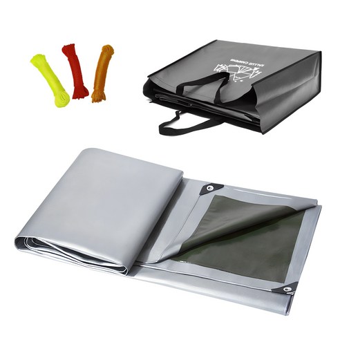 캠핑의 낭만을 더하는 실버빛 동반자: 캠프 타포린 양면코팅 방수포 사용 후기 방수포