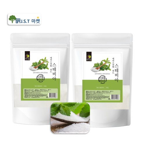 스테비아 설탕 에리스리톨 위드 스테비아 설탕대체 대신 대체당 천연 감미료, 3개, 500g
