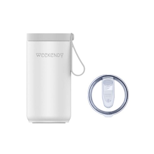 Weekendy 보온보냉 캔맥주홀더 & 텀블러 355ml, 화이트
