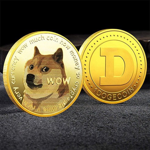 골드/실버 와우 도게코인 투 더 문 In Doge We Trust 골드 도금 기념 동전 귀여운 강아지 패턴 프린트 컬렉션 선물, [02] Uv Printed 실버