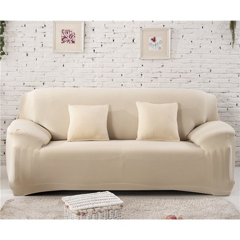 [XIG] Housmife 단색 소파 커버 거실 소파 커버 코너 소파 커버 Slipcover Chair Protector 1/2/3/4 인승, 1Pc 145-185Cm, 오프 화이트