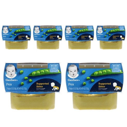 거버 액상 어린이 식품 56g, 완두콩(Pea), 12개