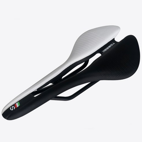 XIHAMA 자전거 안장 mtb 로드 레이싱 통용 초경량 바이크 안장, 블랙화이트, 1개