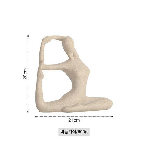 현대 미니멀리스트 그림 조각 장식 크리 에이 티브 독서 소프트 장식 거실 연구 데스크탑 모델 룸, 사암요가소녀비둘기스타일, 하나