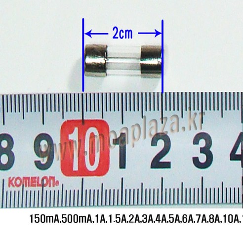 유리관퓨즈1.5A 소형휴즈1.5A 길이20mm퓨즈 FUSE1.5A 250V1.5A 250V1500mA (모아프라자), 퓨즈길이20mm(1.5A)10개