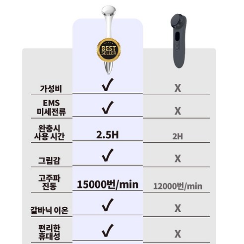 2 in 1 EMS 고주파 마사지기 갈바닉 이온 피부관리기 2023년형