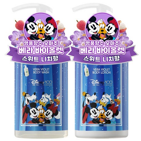 [워시+로션] 제이엠솔루션라이프 디즈니 100th 바디케어 세트, 1세트, 베라 바이올렛