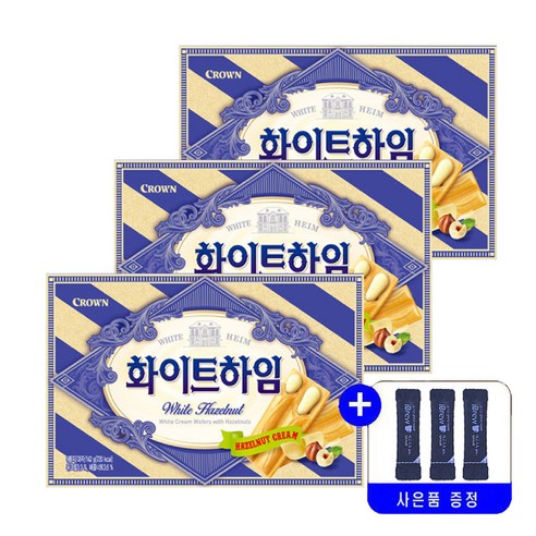 크라운제과 화이트하임 284g 묶음행사+사은품 증정, 3개 
과자/초콜릿/시리얼