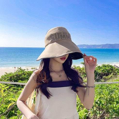 여름철 자외선 차단 어부 모자 접을 수 있는 햇 캡, 평균, 카키