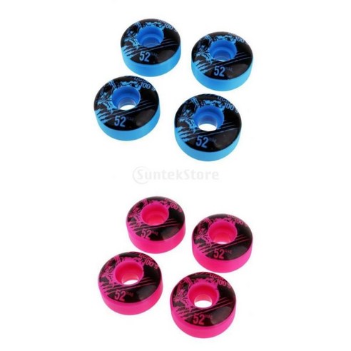 8pcs PU 스케이트 보드 바퀴 교체 핑크 블루, 핑크+블루, 52x30mm