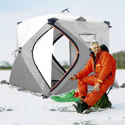 편리한 원터치 설치와 안정적인 빙어 낚시에 적합한 겨울용 4인용 텐트