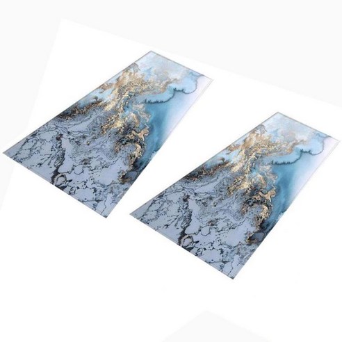 2X 대리석 패턴 도어 매트 복도 러너 침실 지역 러그 카펫, 폴리 에스테르, C_40x120cm.