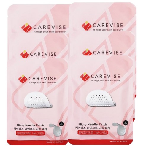 CAREVISE 케어비스 마이크로 니들패치 눈가/팔자 기미 주름 패치 (일자) 1set (2p), 2매입, 6세트