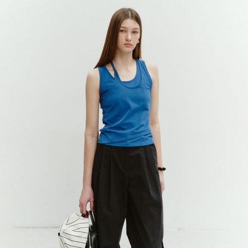 DUNST LAYERED SLEEVELESS TOP BLUE_UDTS4B230B2