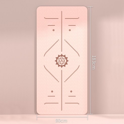 Annisely 요가매트 운동 tpe 12mm 친환경, 1개, 핑크 육각별 가이드라인