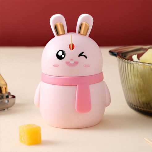 리빙공감 애니멀 이쑤시개 디스펜서 보관함, 토끼, 1개