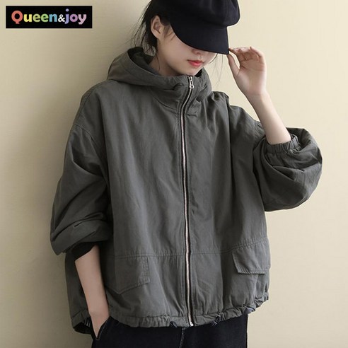 실용적인 여성용 후드 집업점퍼