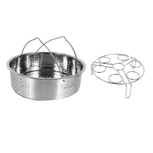계란 찜기와 찜통 바구니 인스턴트 및 압력 쿠커 액세서리 야채 스팀 랙 스탠드 맞는위한 랙 5 6 8 Qt는 압력 밥솥 2 개, 하나, 보여진 바와 같이