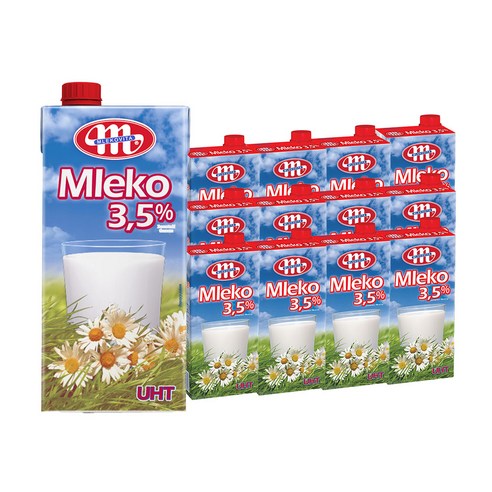 유럽산 믈레코비타 MLEKO 3.5% 수입멸균우유 플라워밀크, 1L, 12개