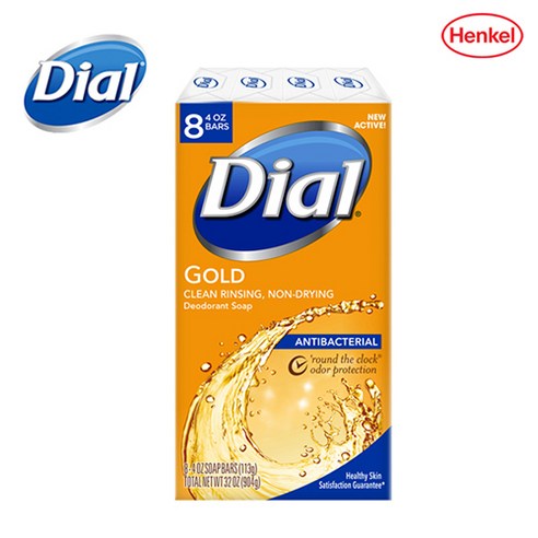 Dial Antibacterial Gold Bar Soap 미국 다이알 안티박테리얼 솝 비누 골드 113g 8개입 3팩, 24개