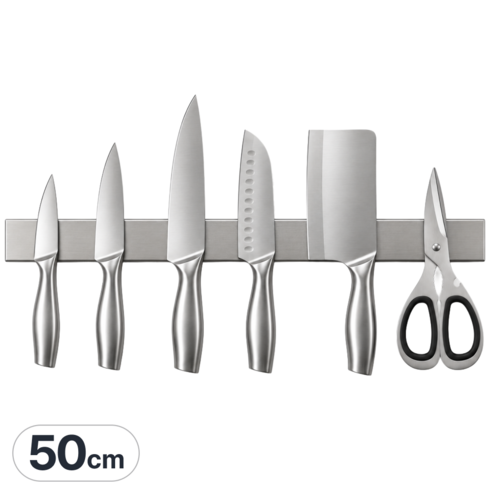 코코바움 스텐304 자석 칼걸이, 50cm, 1개, 실버