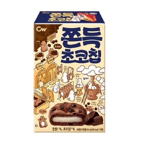 청우 쫀득초코칩 90g x18, 1개