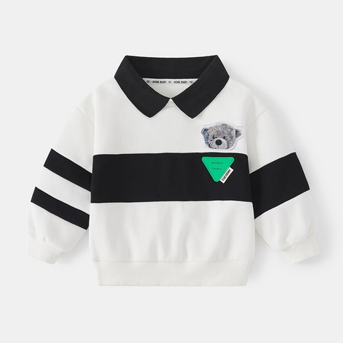 루비키즈 베어 세모 카라 티셔츠 B112 – Bear Triangle Collar T-shirt by Ruby Kids 폴로키즈