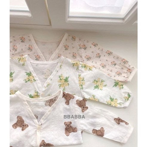 (베베)몰리여름가디건 100일 200일아기 신생아옷 빠빠아기옷