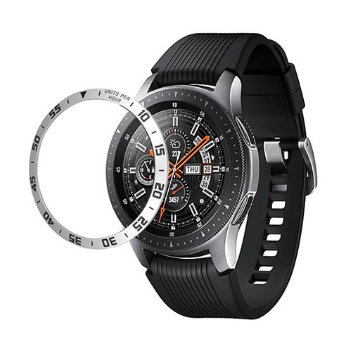 금속 베젤 삼성 갤럭시 시계 4 클래식 46mm 42mm/기어 S3 프론티어 Smartwatch 커버 스포츠 접착제 케이스 범퍼 링 | 시계 케이스 |, 실버 시간, 시계 4 클래식 42mm