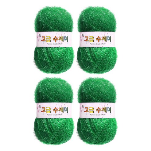 울클럽 별꽃수세미 DIY 고급수세미실 80g 4볼세트 + 동영상제공, 119그린