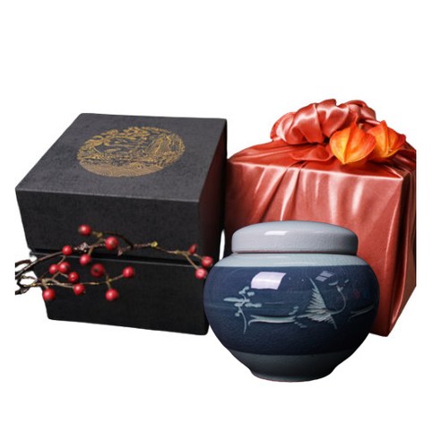 청밀당 꿀 도자기 명품박스 선물 세트, 600g, 1개, 청자흑상감운학 고급박스 사양벌꿀