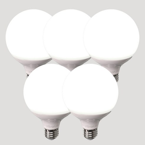 LED 볼램프 볼구 볼전구 12W 5개, 롱(목이긴것), 주광색(하얀빛)