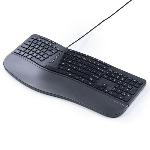 산와서플라이 GSKBERG3 인체공학 유선 키보드, 블랙, 슬림 키보드