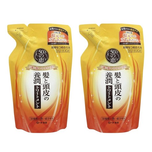 50메구미 모발과 두피의 양윤 트리트먼트 리필용, 2개, 330ml