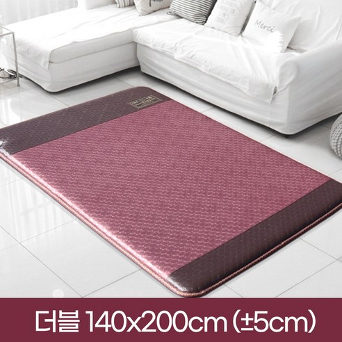 (주)한일의료기 EMF 전자파없는 탄소매트 전기장판 전기매트, 와인 싱글 100x200cm