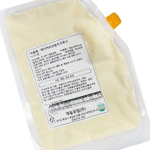 베이커리 크림치즈무스 1kg 베이글 디저트 베이킹용 냉장 크림무스 필링, 1개, 1kg