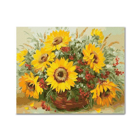 아디코 DIY 보석십자수 럭키썬플라워 50 x 40 cm BG06, 혼합색상, 1개