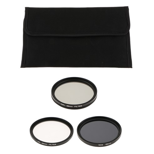 49mm 필터 키트 DSLR 카메라 렌즈 용 저장 패키지가있는 슬림형 UV CPL ND8, 설명, 설명, 금속