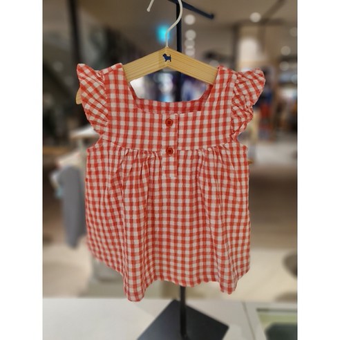 블루독베이비AK원주점프릴체크블라우스 44314313021033505