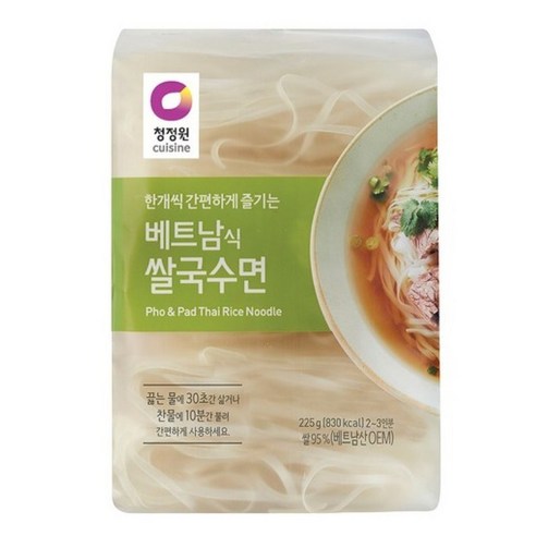 청정원 베트남식 쌀국수면225g(4mm), 5개, 225g